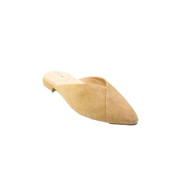 Birdies Shoes - Birdies Womens Suede Pointed Toe Slide On Mule Flats Brown Size 7.5